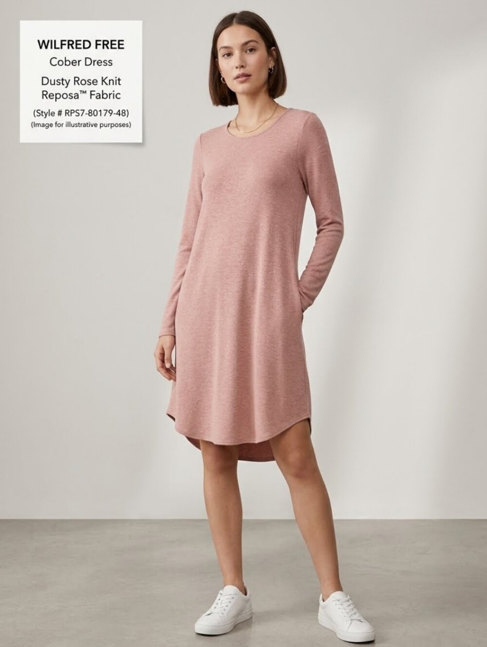 ARITZIA | Wilfred Cober Knit Dress Dusty Rose Pink Sz M
